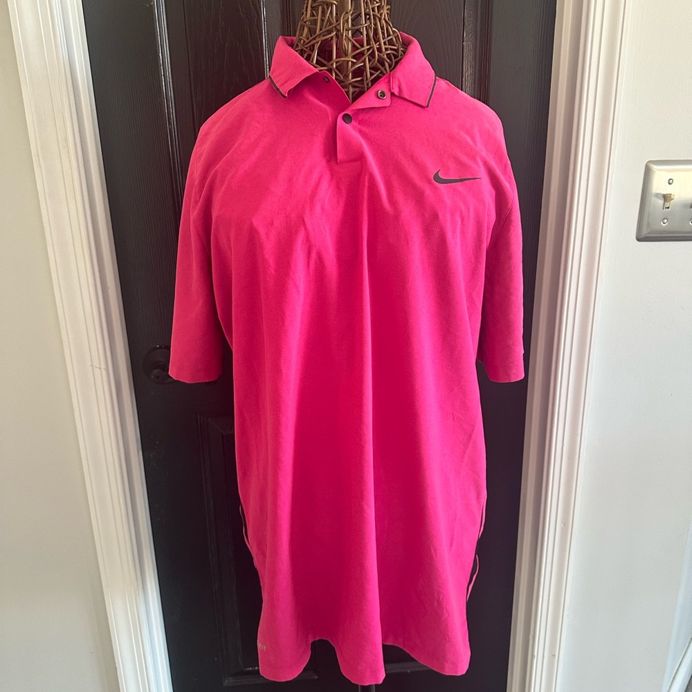 Nike Men's Vibrant Pink Polo Shirt